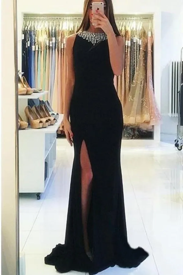 2024 Sexy Open Back Prom Dresses Scoop Chiffon With P66NQZ51