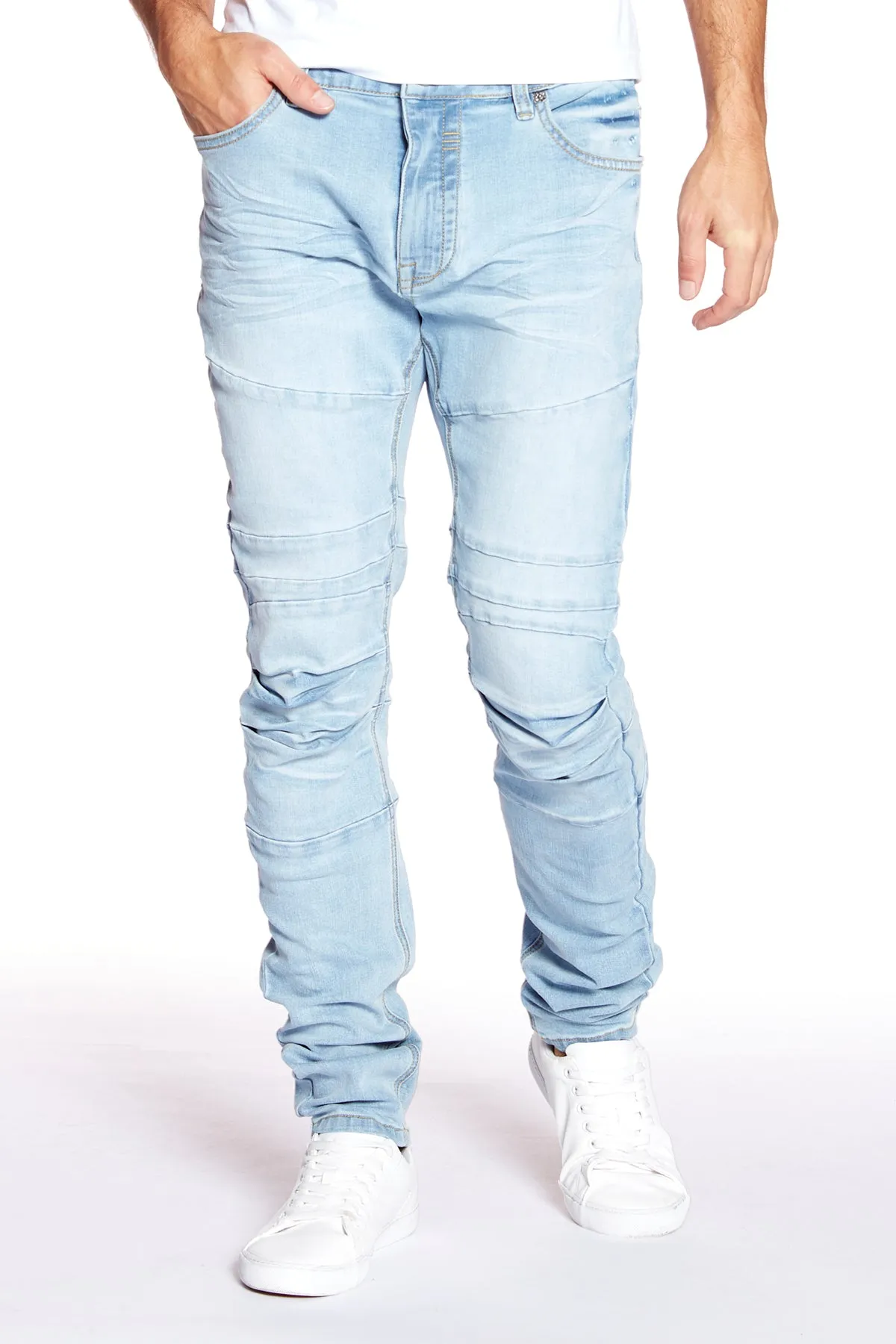 5 Pocket Slim Fit Pants - Blue Bleach