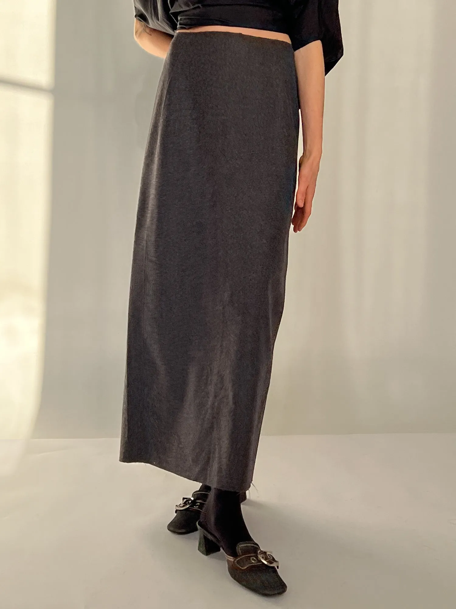 Alberta Ferretti Felted Wool Skirt (M)