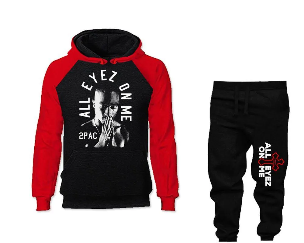 All Eyes On Me Raglan Hoodie and Jogger Pants Set Sold Together