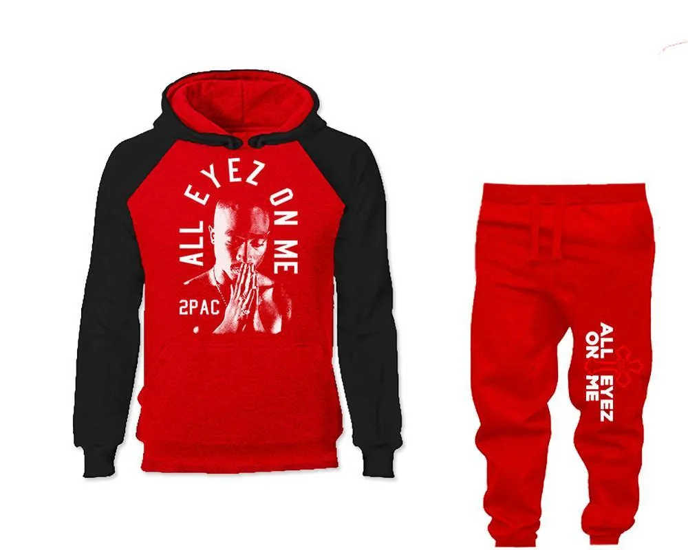 All Eyes On Me Raglan Hoodie and Jogger Pants Set Sold Together