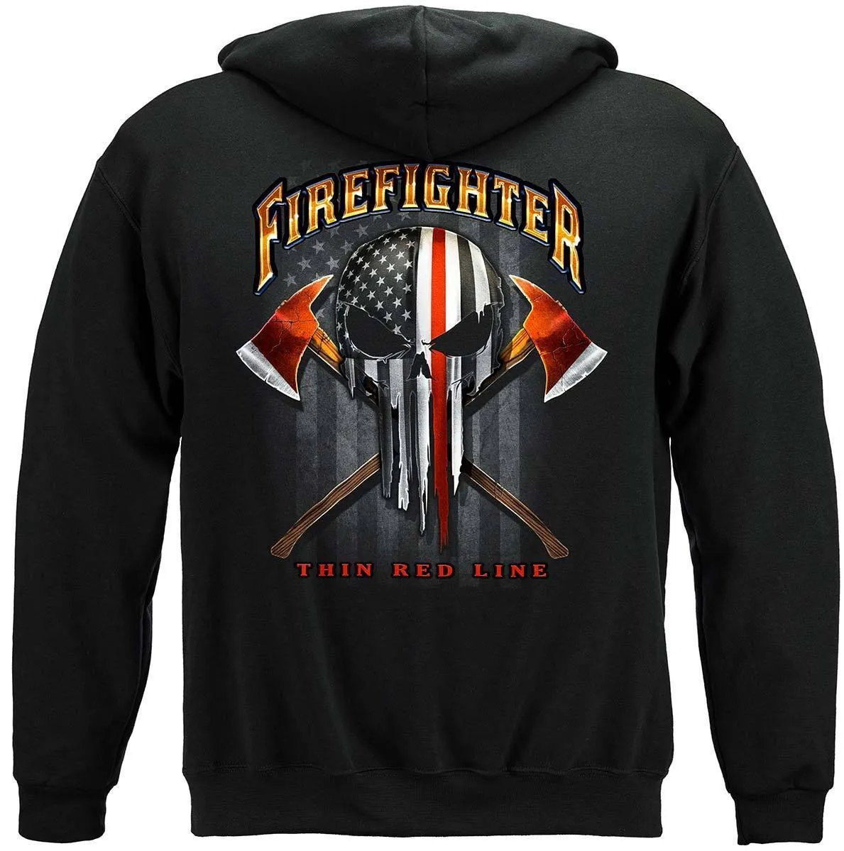 American Pride Firefighter Skull of Freedom Hoodie