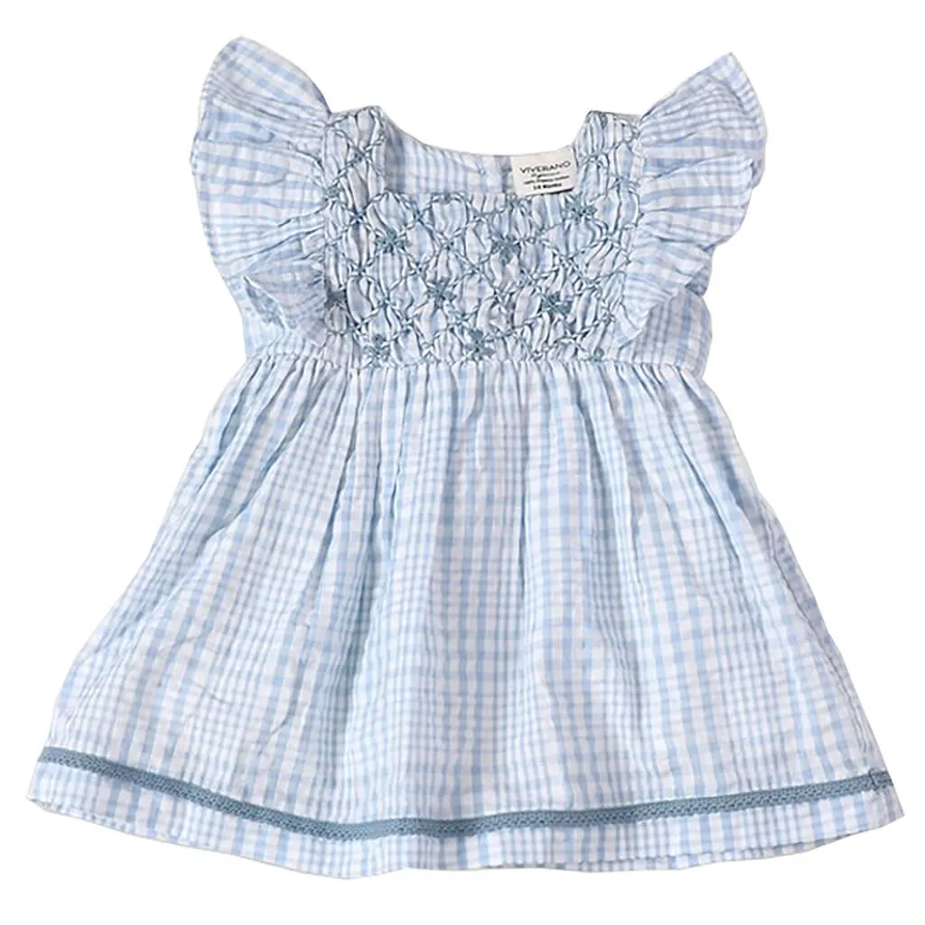 Anna Hand Smocked Seersucker Dress Set