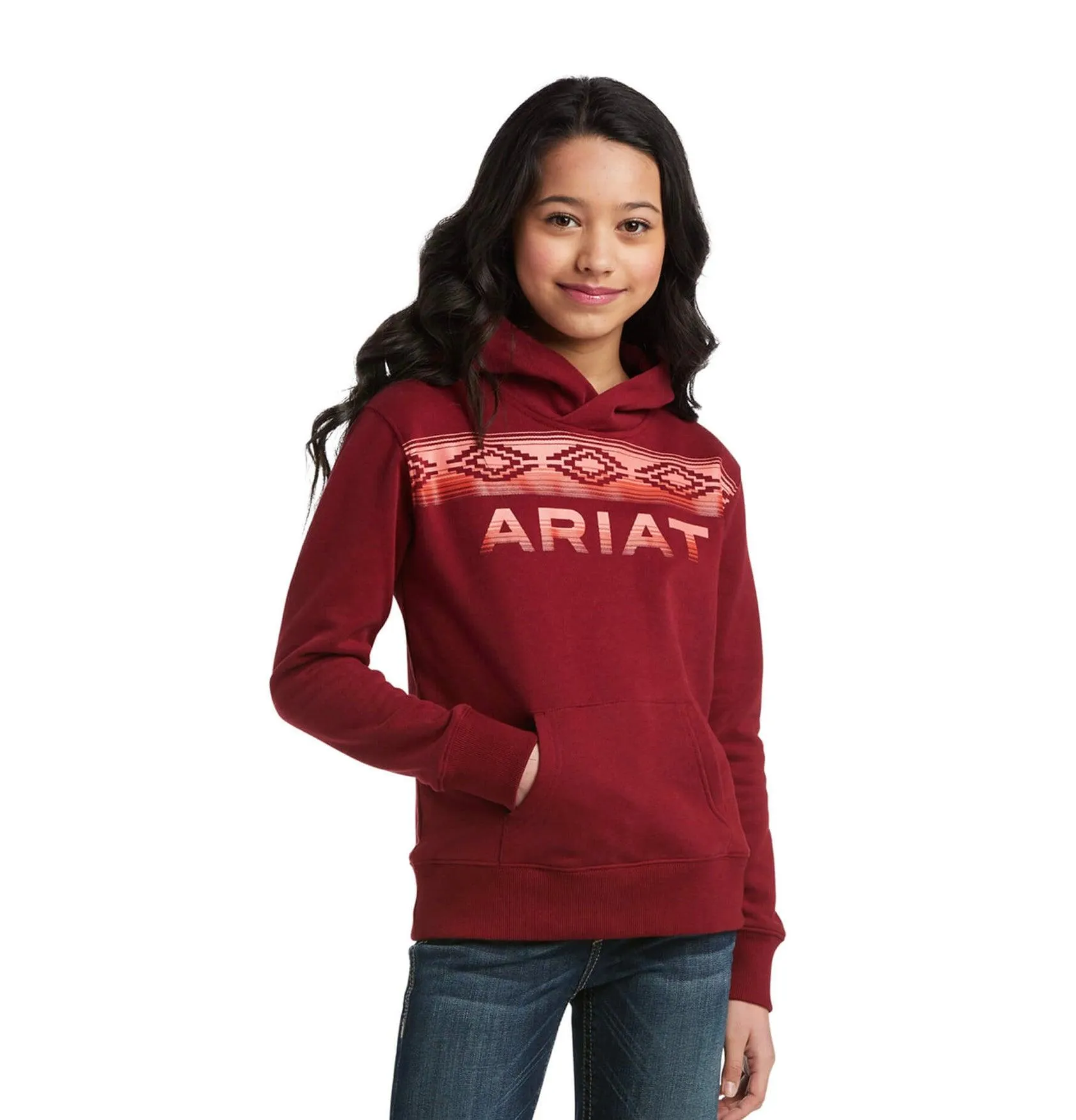 Ariat Girl’s Serape Hoodie - Rhubarb 10037974