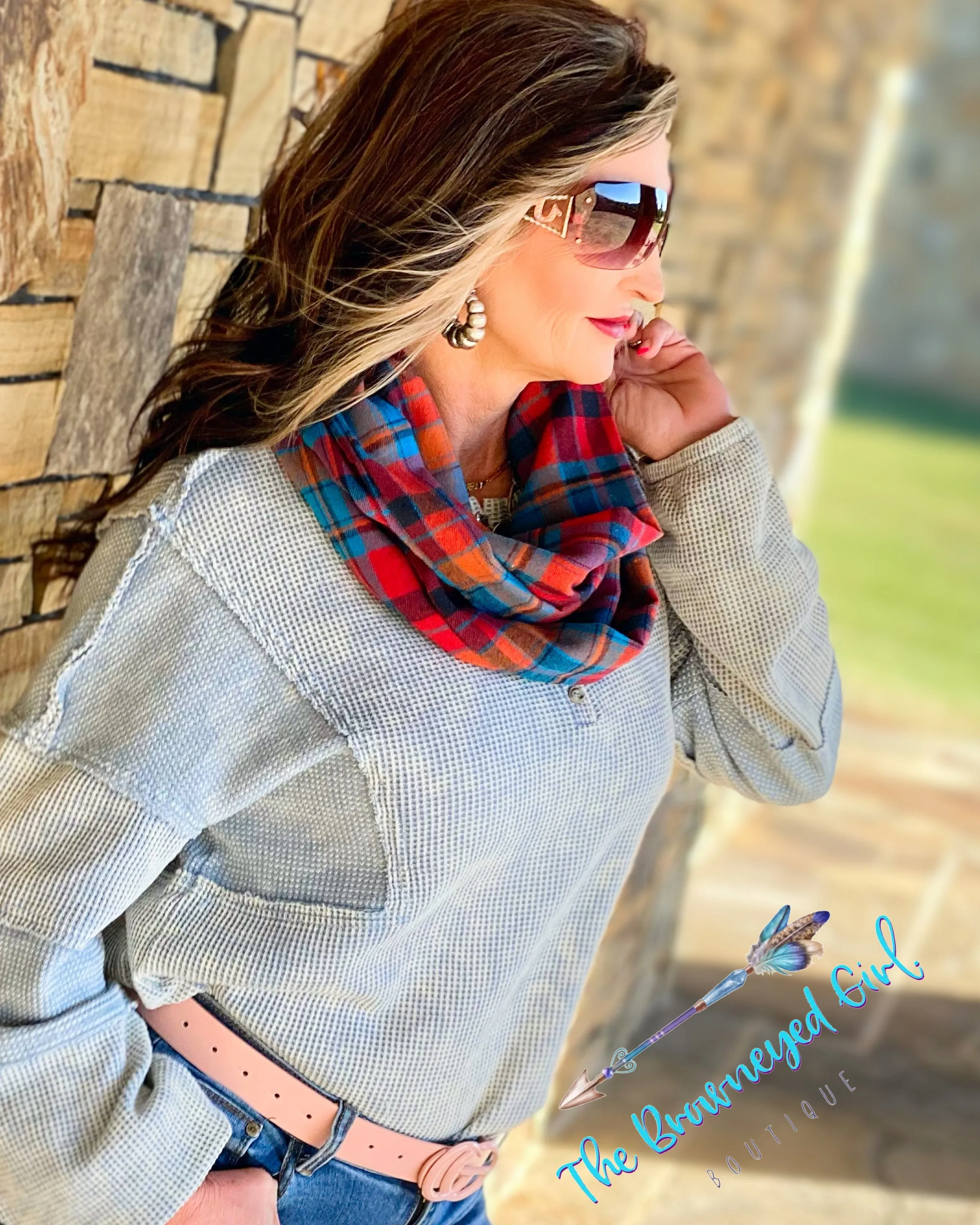 Arya Multi Color Plaid Scarf