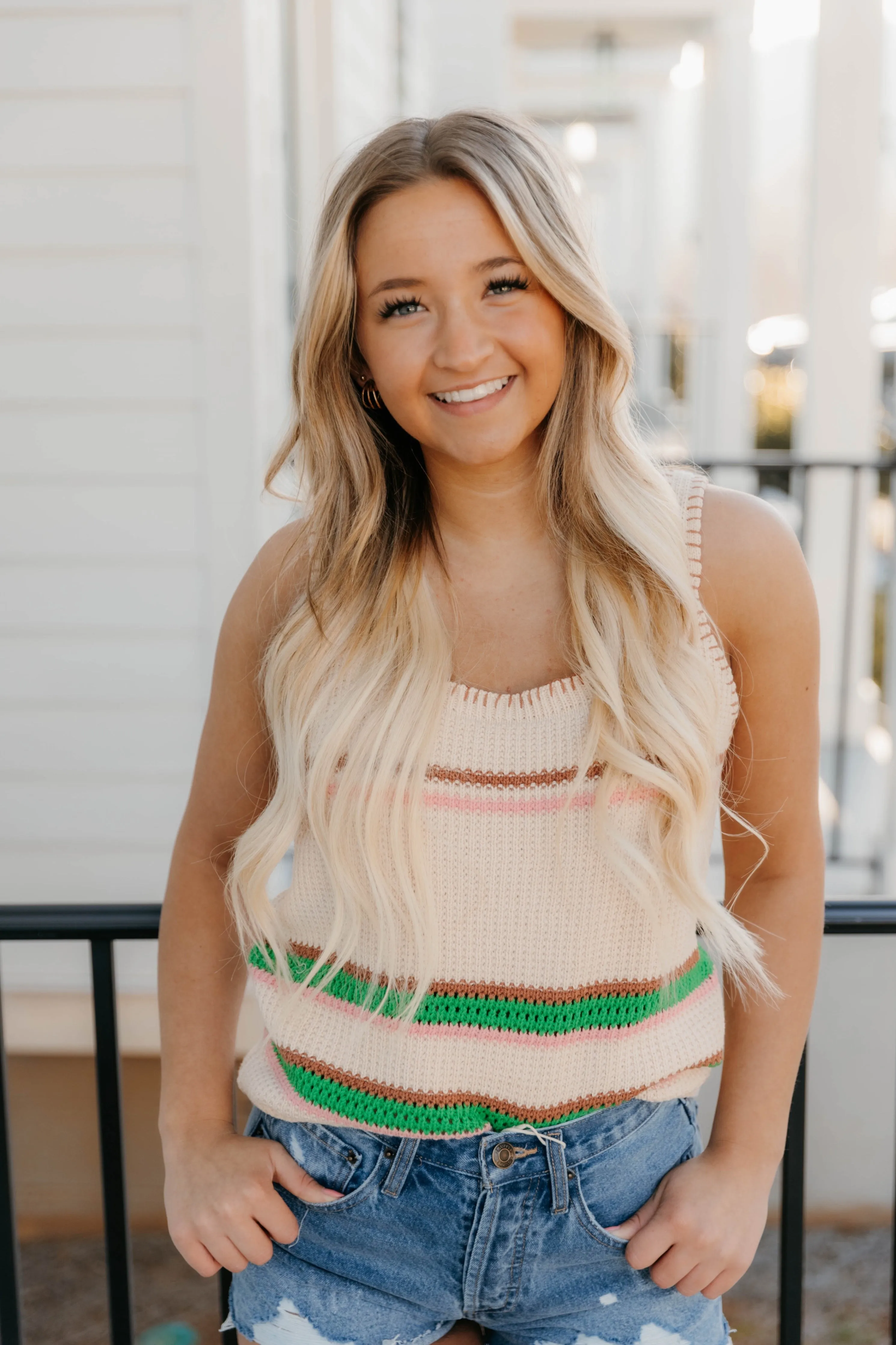 Avery Striped Sweater Tank