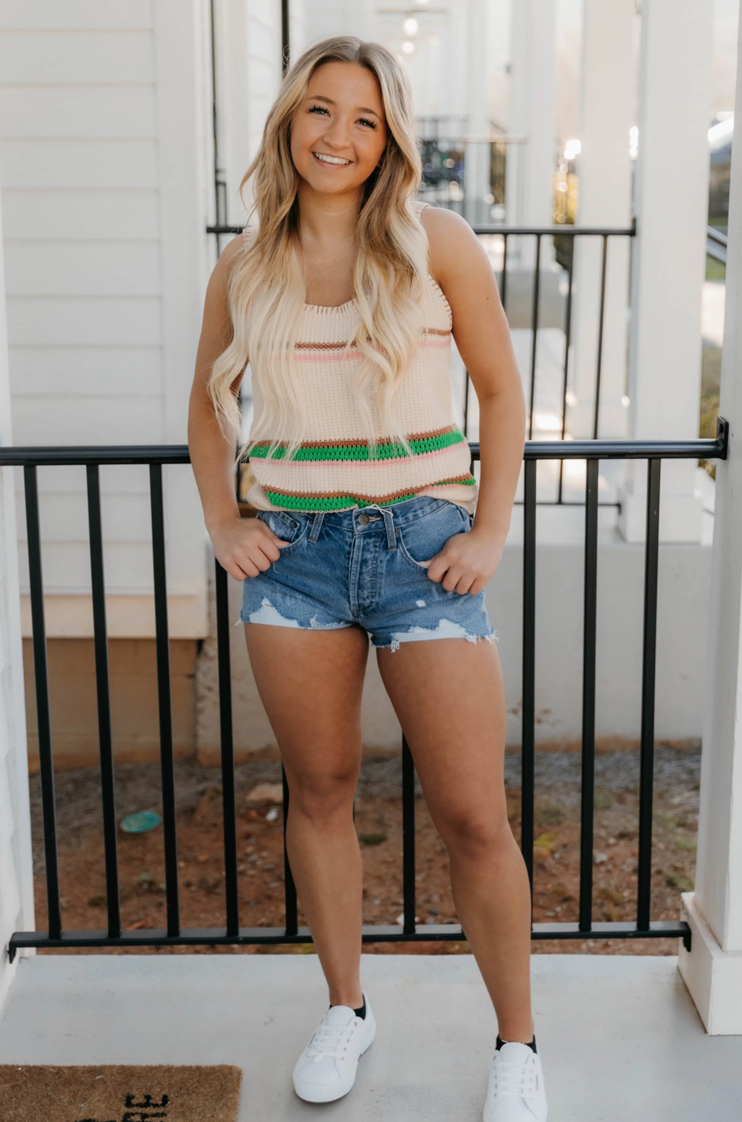 Avery Striped Sweater Tank