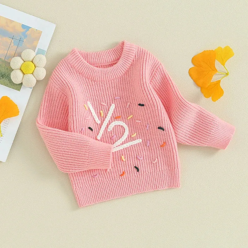 Baby Girls Deluxe Sweater - Half Birthday - 6M, 12M