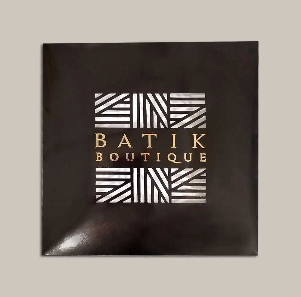 Batik Scarf (Silk Cotton) - Black Banana Leaf