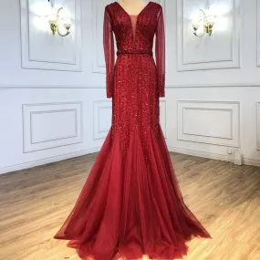 Beaded Mermaid Elegant Evening Dress