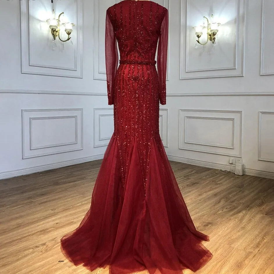 Beaded Mermaid Elegant Evening Dress