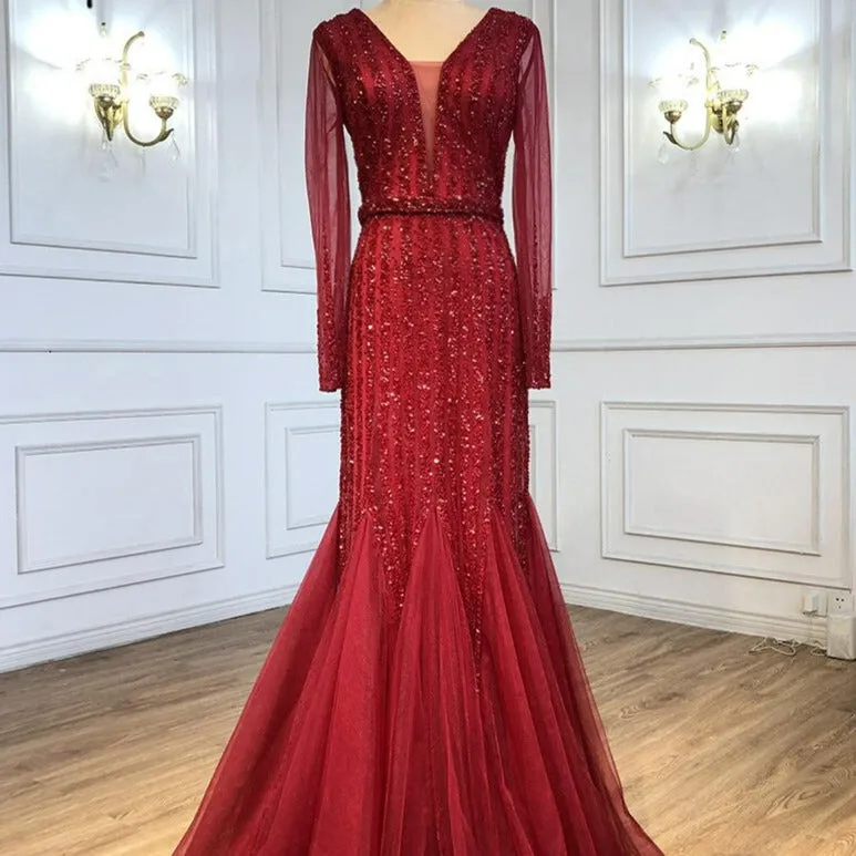 Beaded Mermaid Elegant Evening Dress