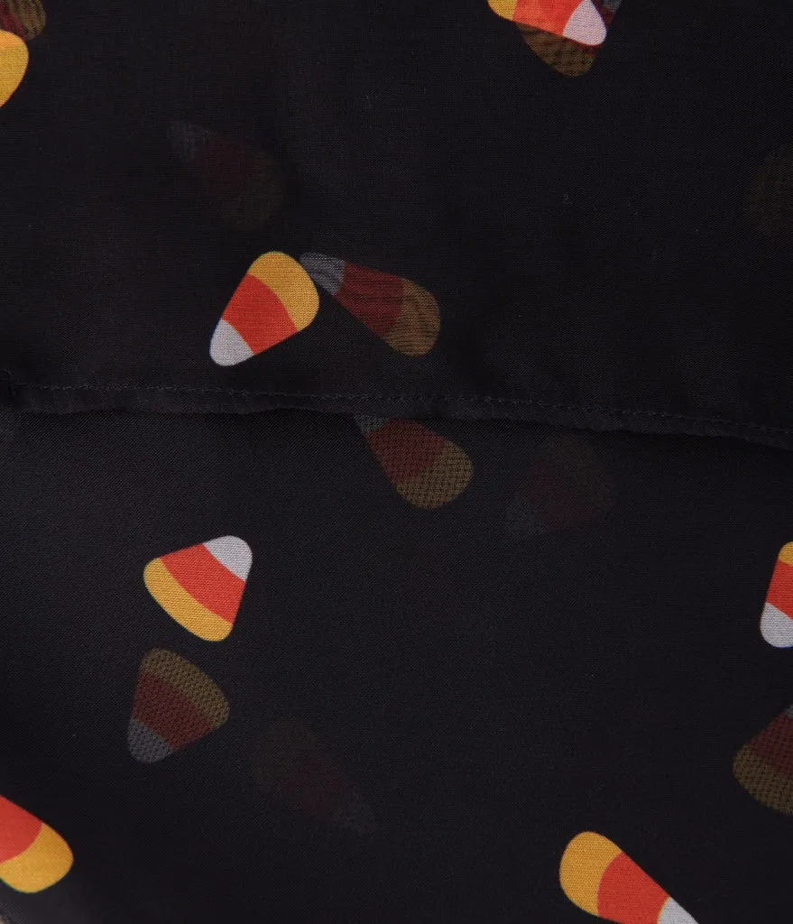 Black Candy Corn Print Hair Scarf