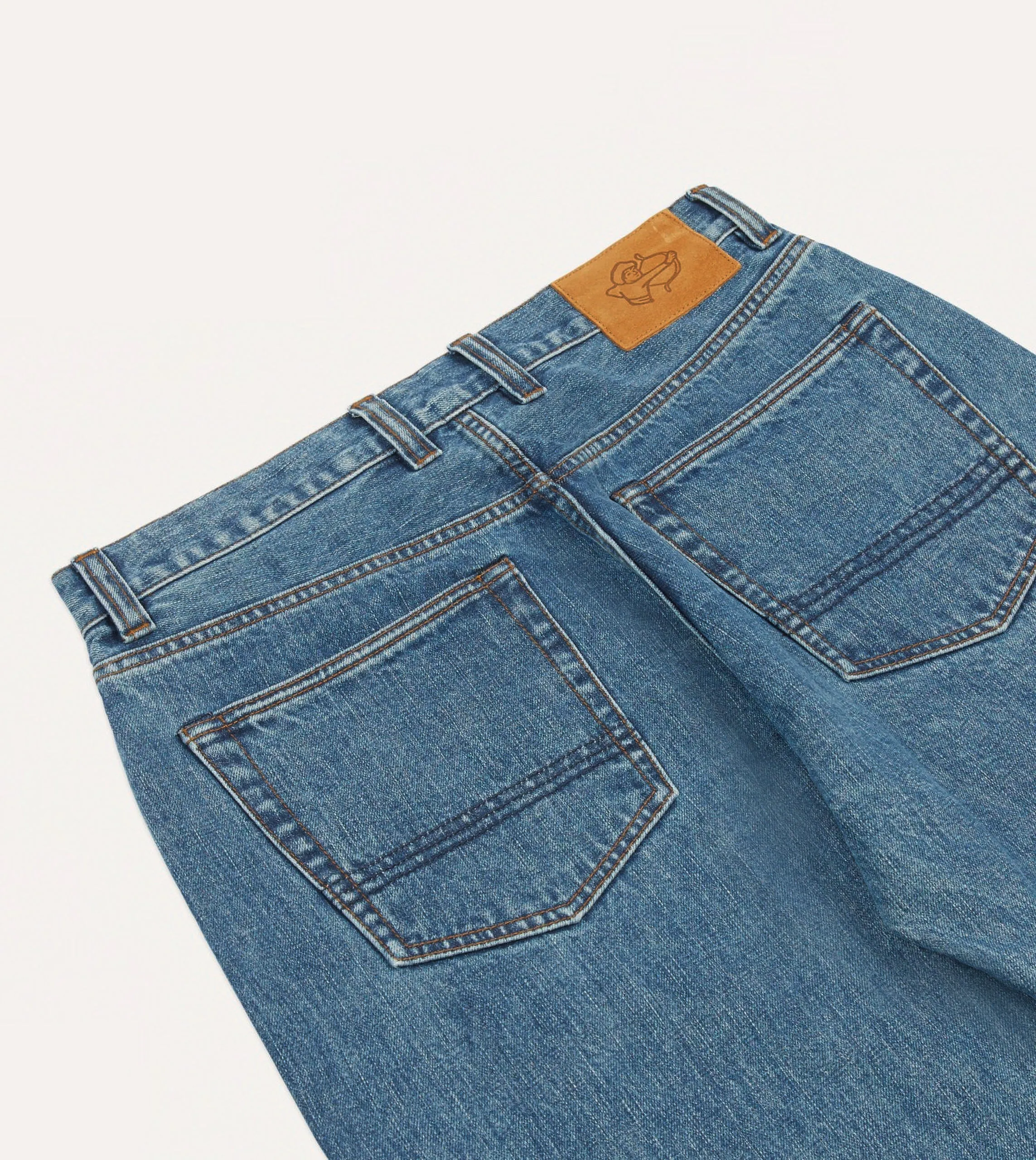 Bleach Wash 14.2oz Japanese Selvedge Denim Five-Pocket Jeans