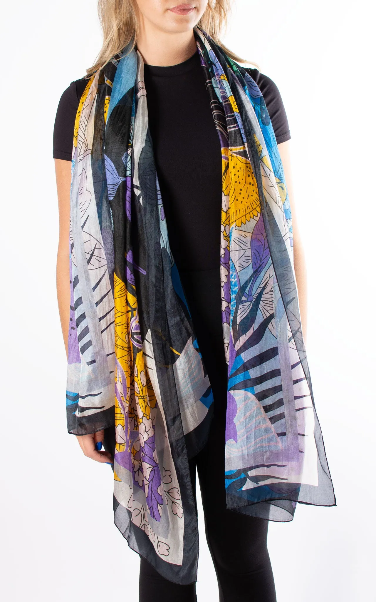 Blue & Violet Chameleon Silk Scarf