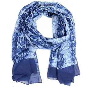 Blue Snake Print Scarf