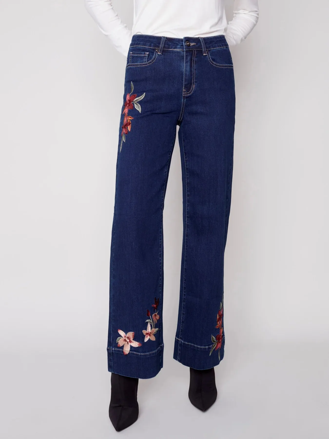 Bootleg Embroidered Jean