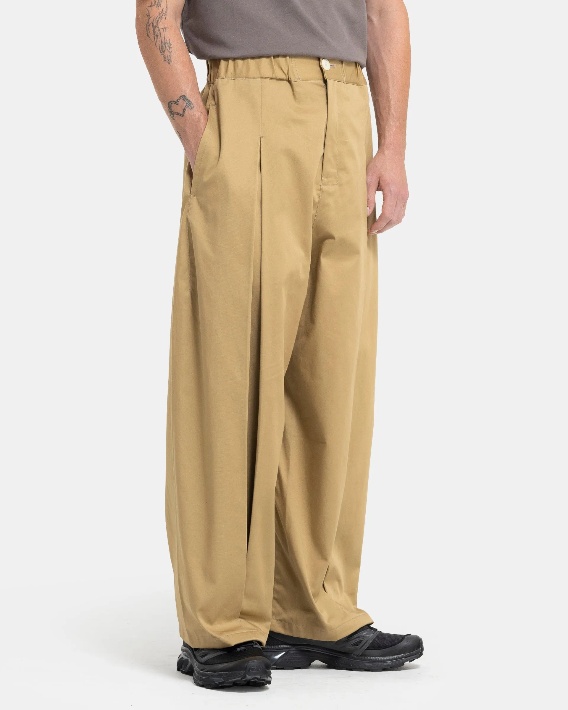 Box Pleat Trouser in Sand