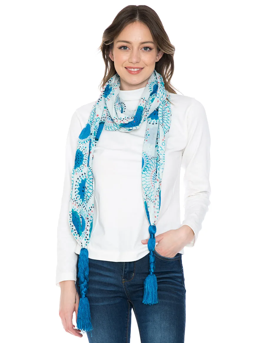 Braided Tassel Cotton Scarf