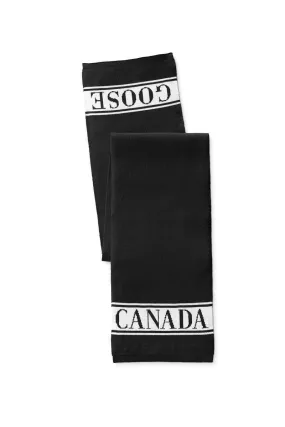 Canada Goose Youth/Kids Winter Scarf Merino Logo Scarf - Black