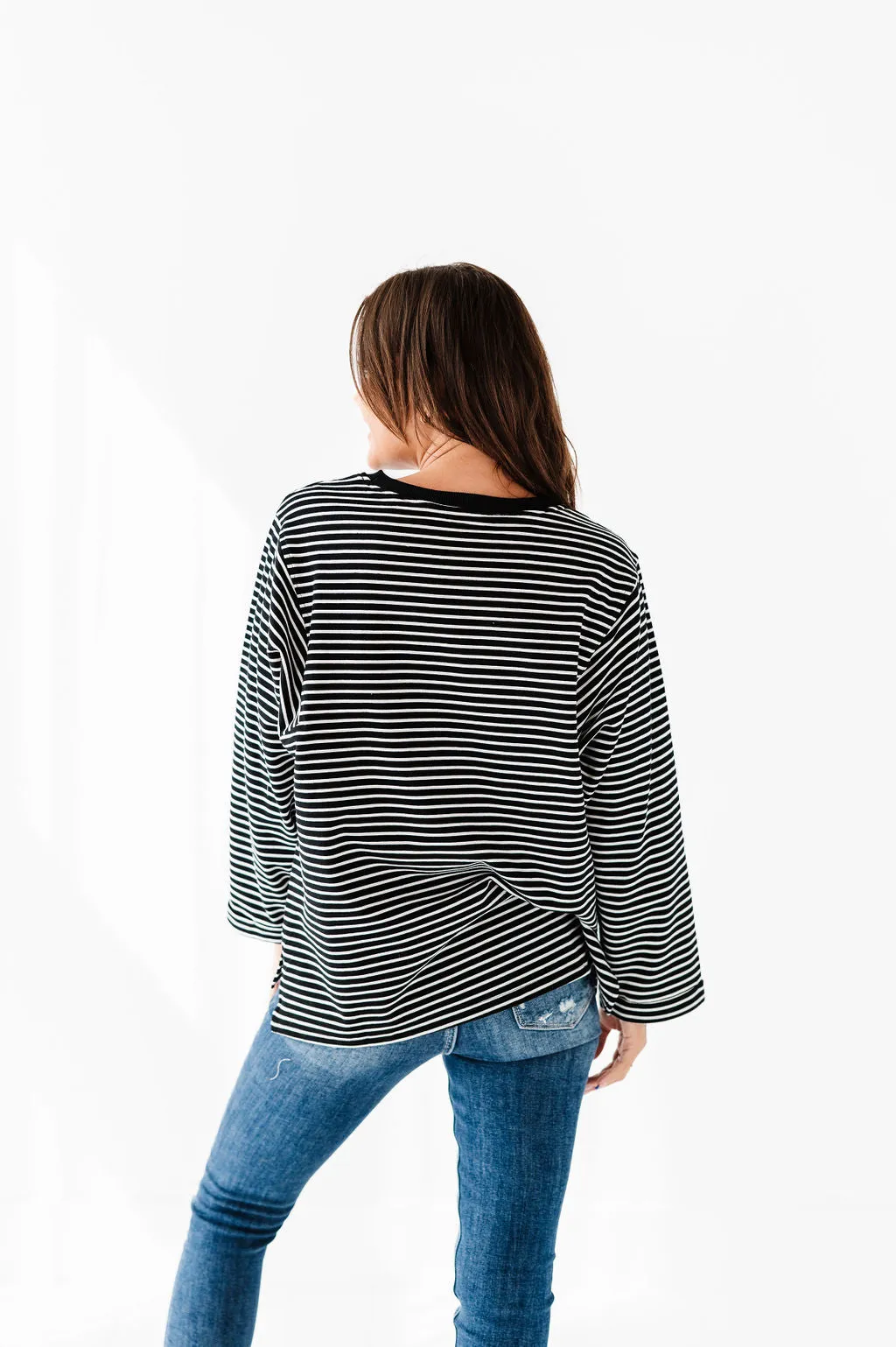 Case Striped Top in Black