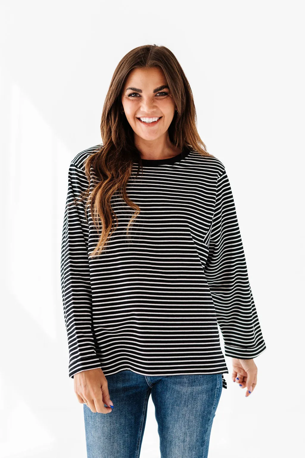 Case Striped Top in Black