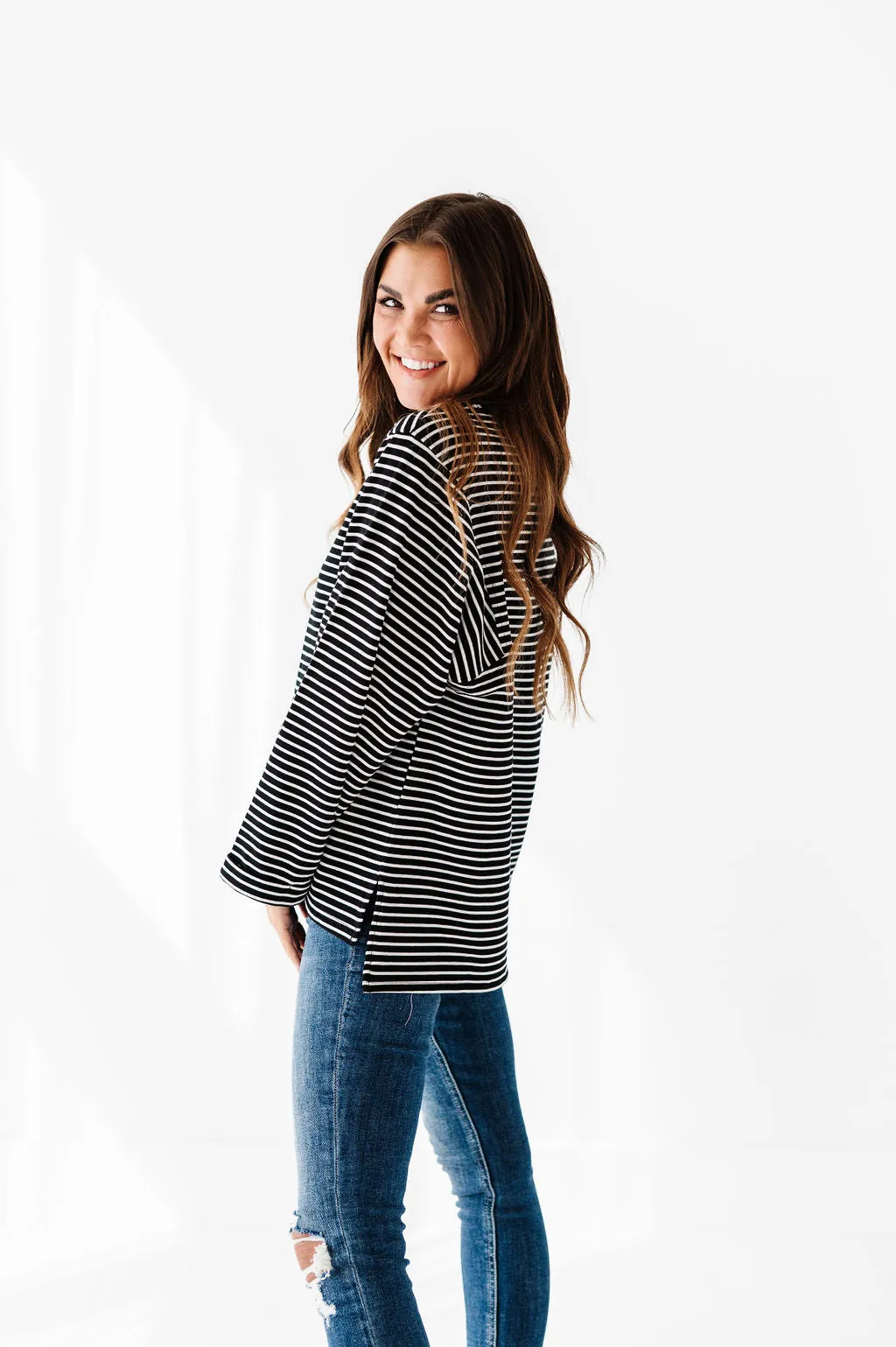 Case Striped Top in Black