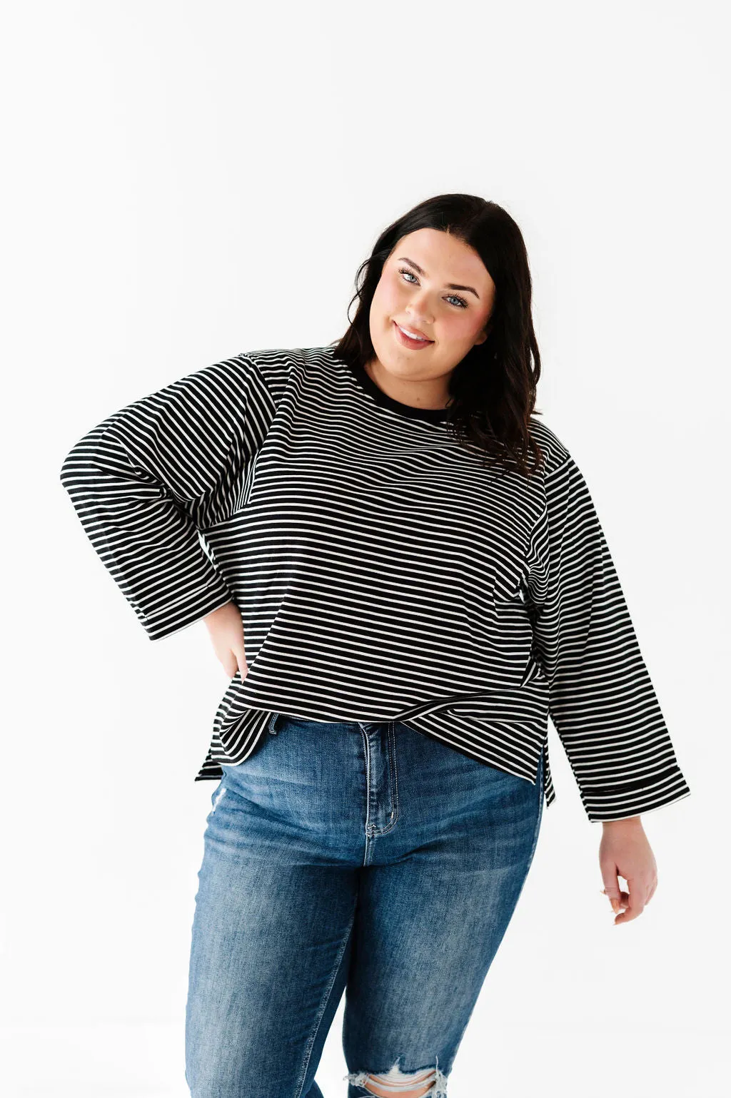 Case Striped Top in Black