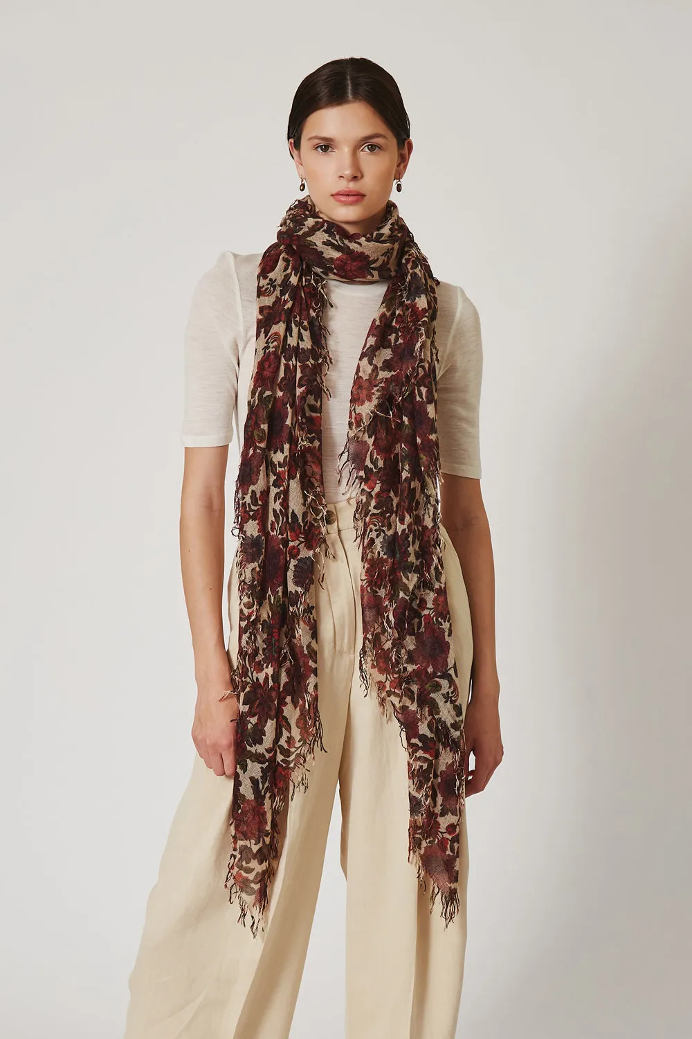 Cashmere and Silk Scarf Cedar Garden