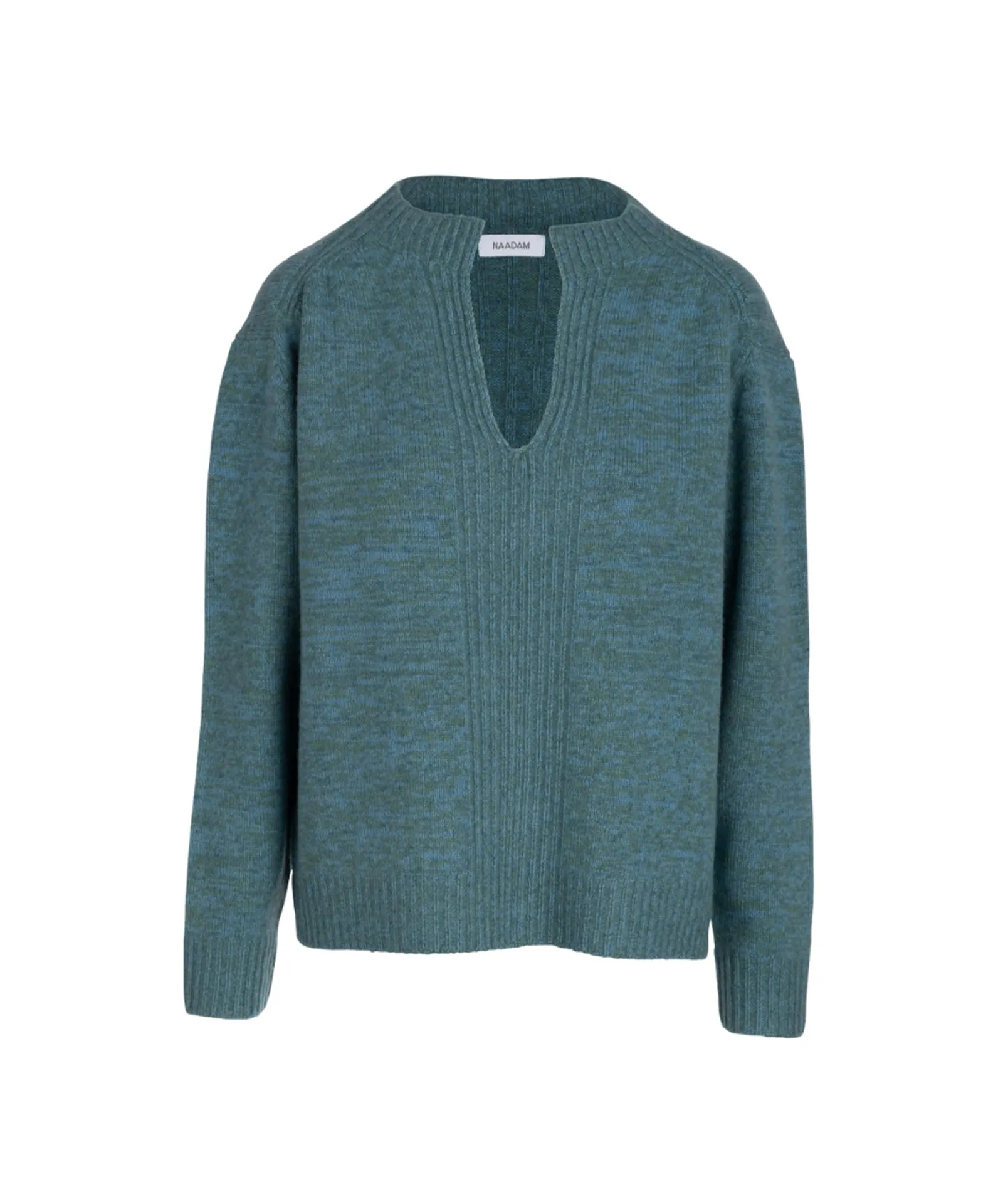 Cashmino Marled Open Neck Sweater