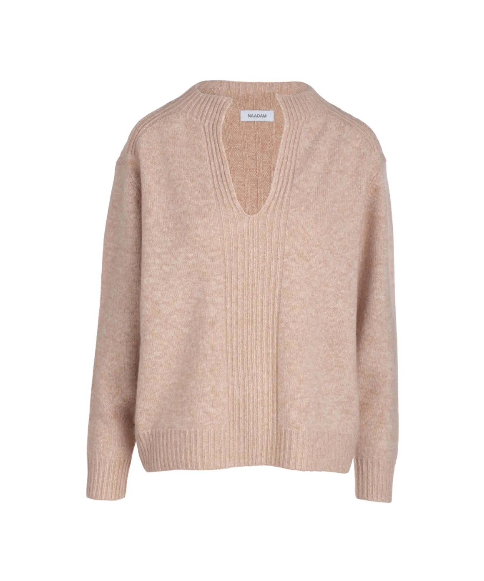 Cashmino Marled Open Neck Sweater