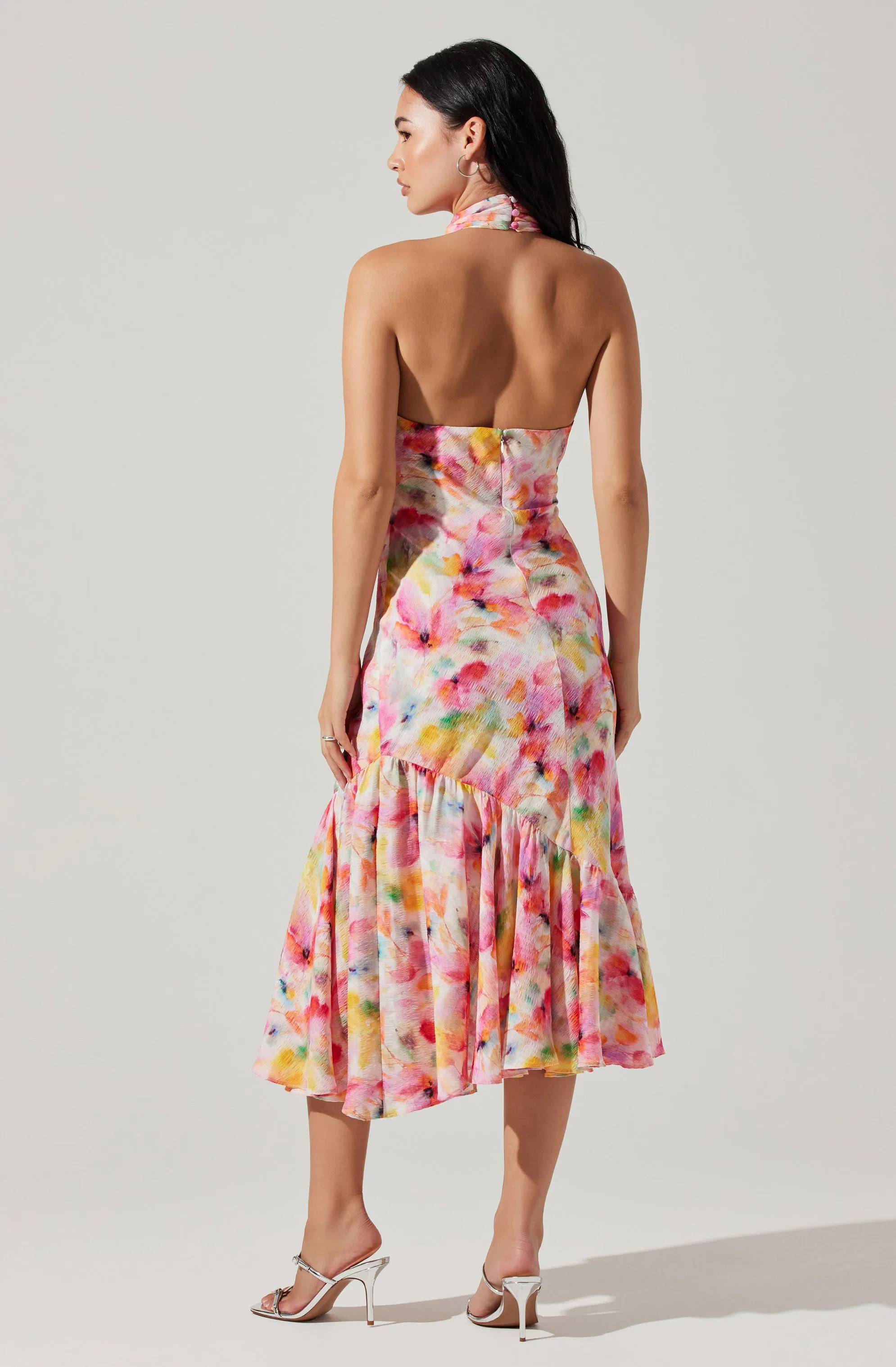 Caspia Floral Halter Neck Dress