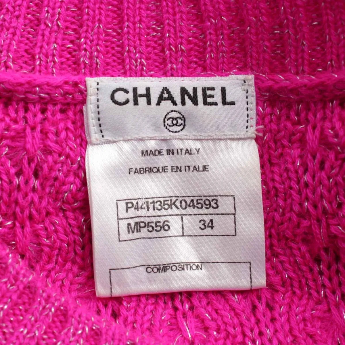 Chanel 2012 Fall 12A Pink Fuchsia Sweater w attached Scarf FR 34