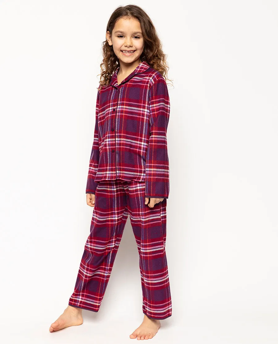 Clarissa Purple Super Cosy Check Pyjama Set