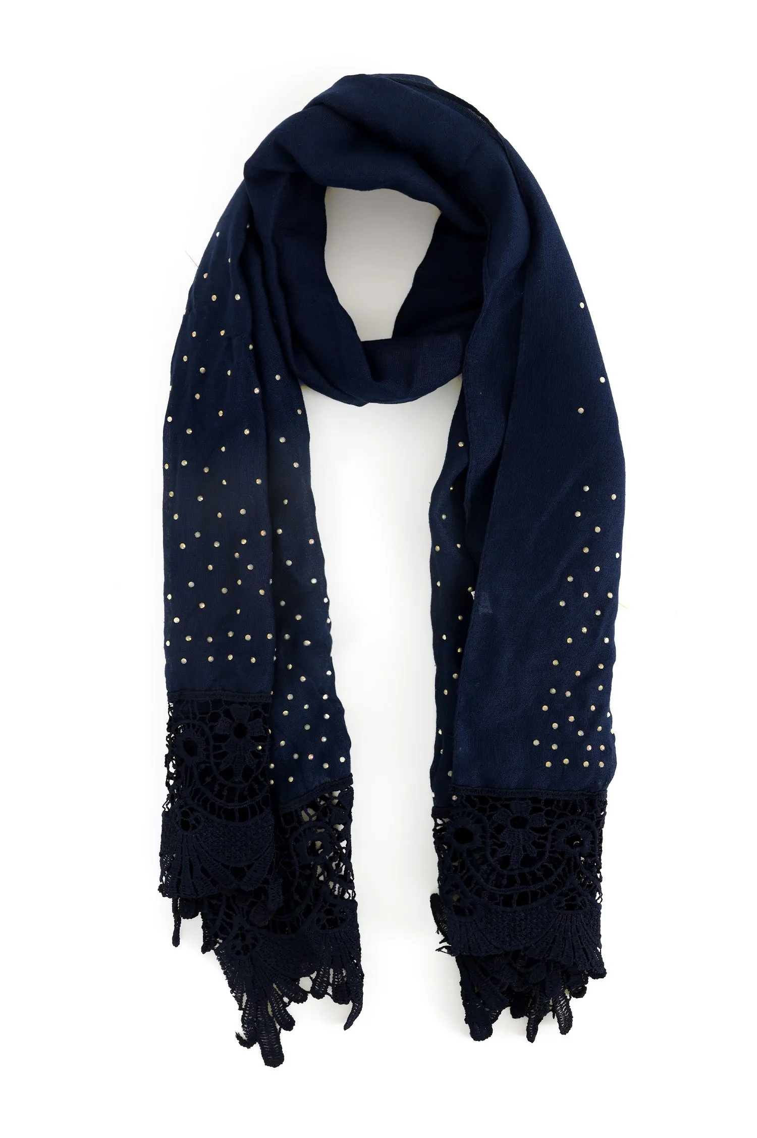 CLASSIC COTTON CHARM SCARF-NAVY