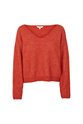 Claudine V. Sweater - Spicy Orange