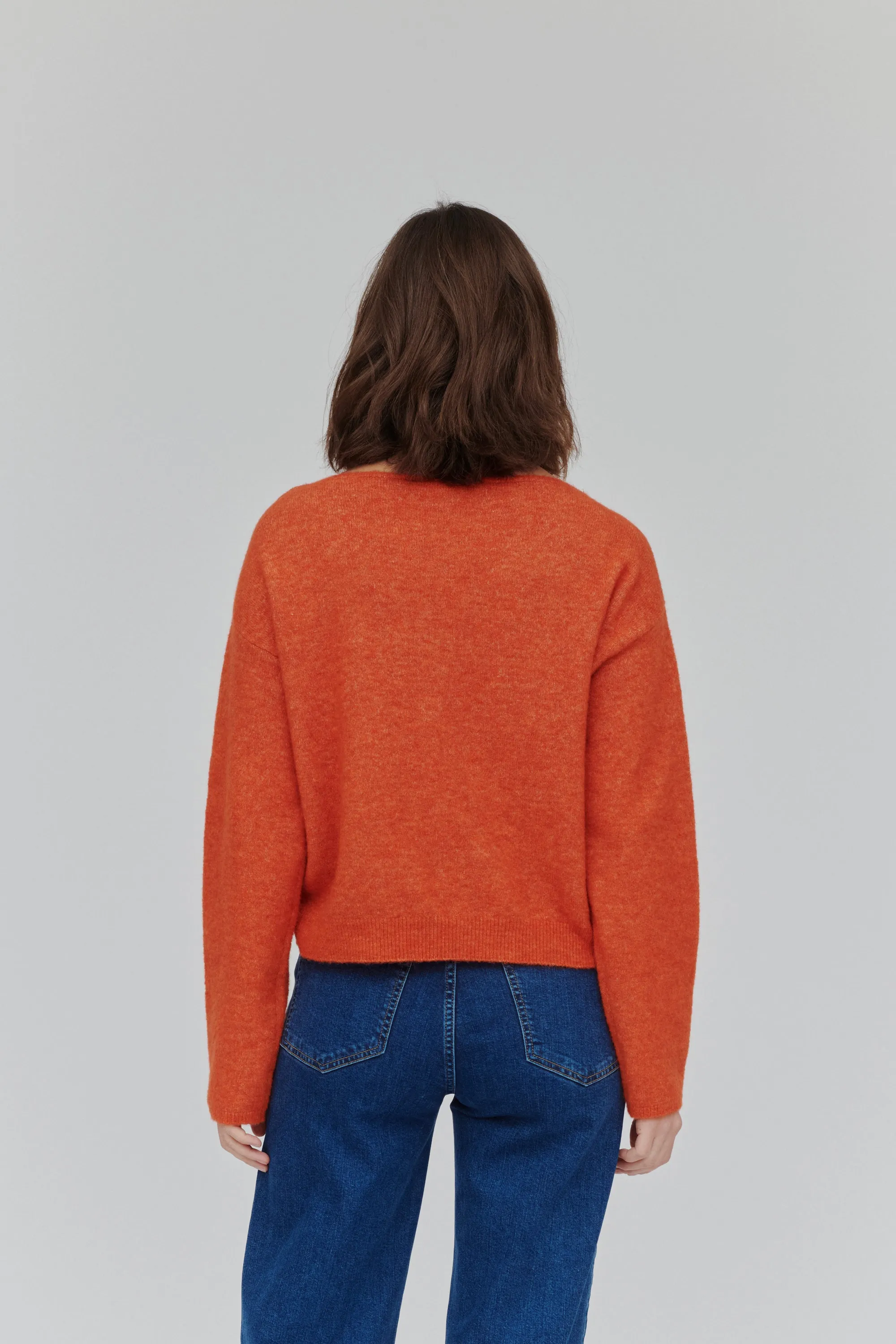 Claudine V. Sweater - Spicy Orange