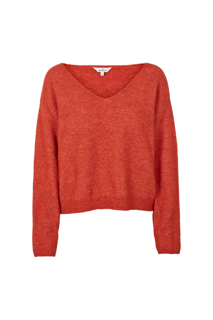 Claudine V. Sweater - Spicy Orange