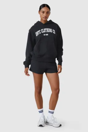 College  Logo Hoodie Washed Black