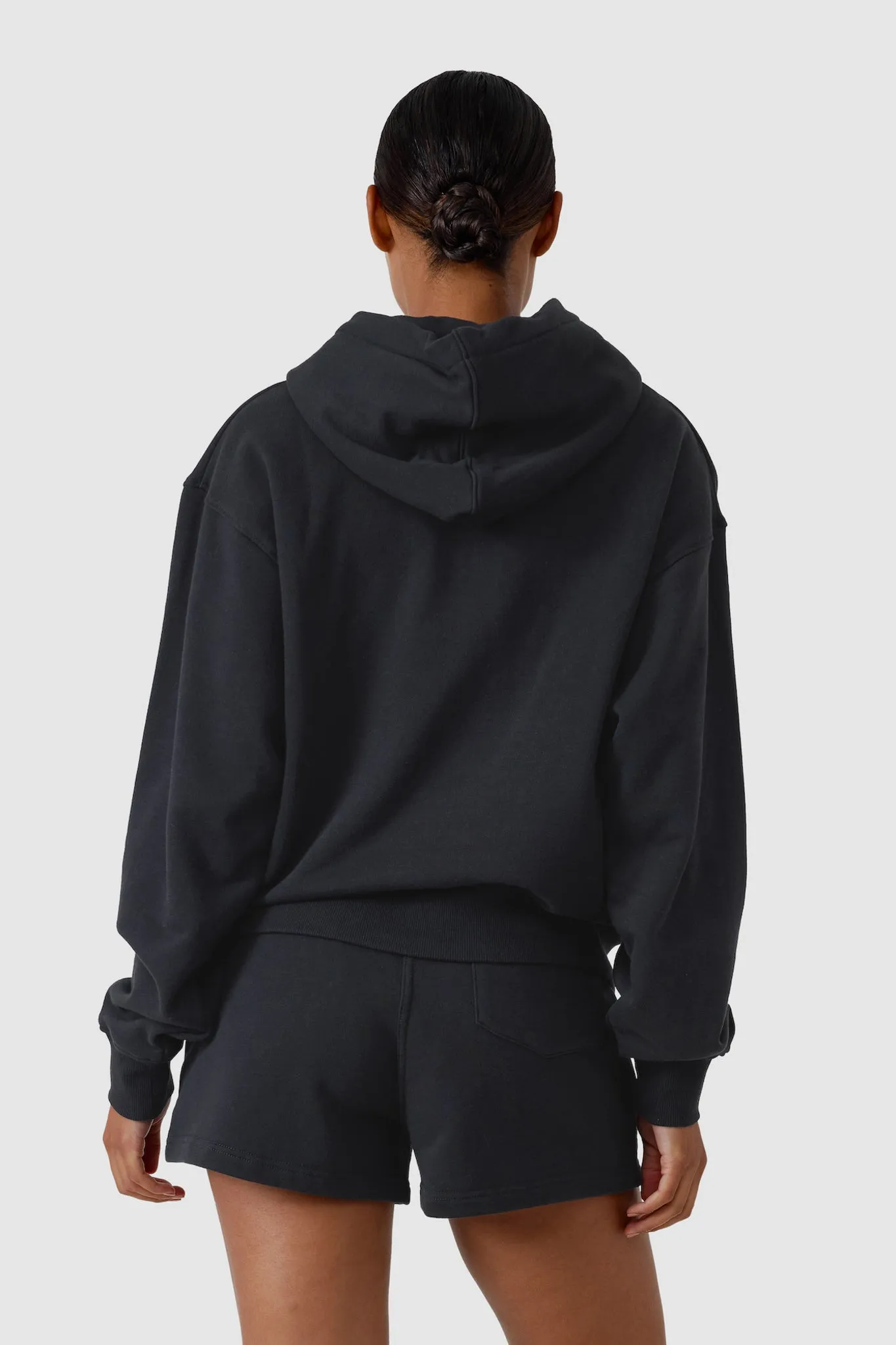 College  Logo Hoodie Washed Black