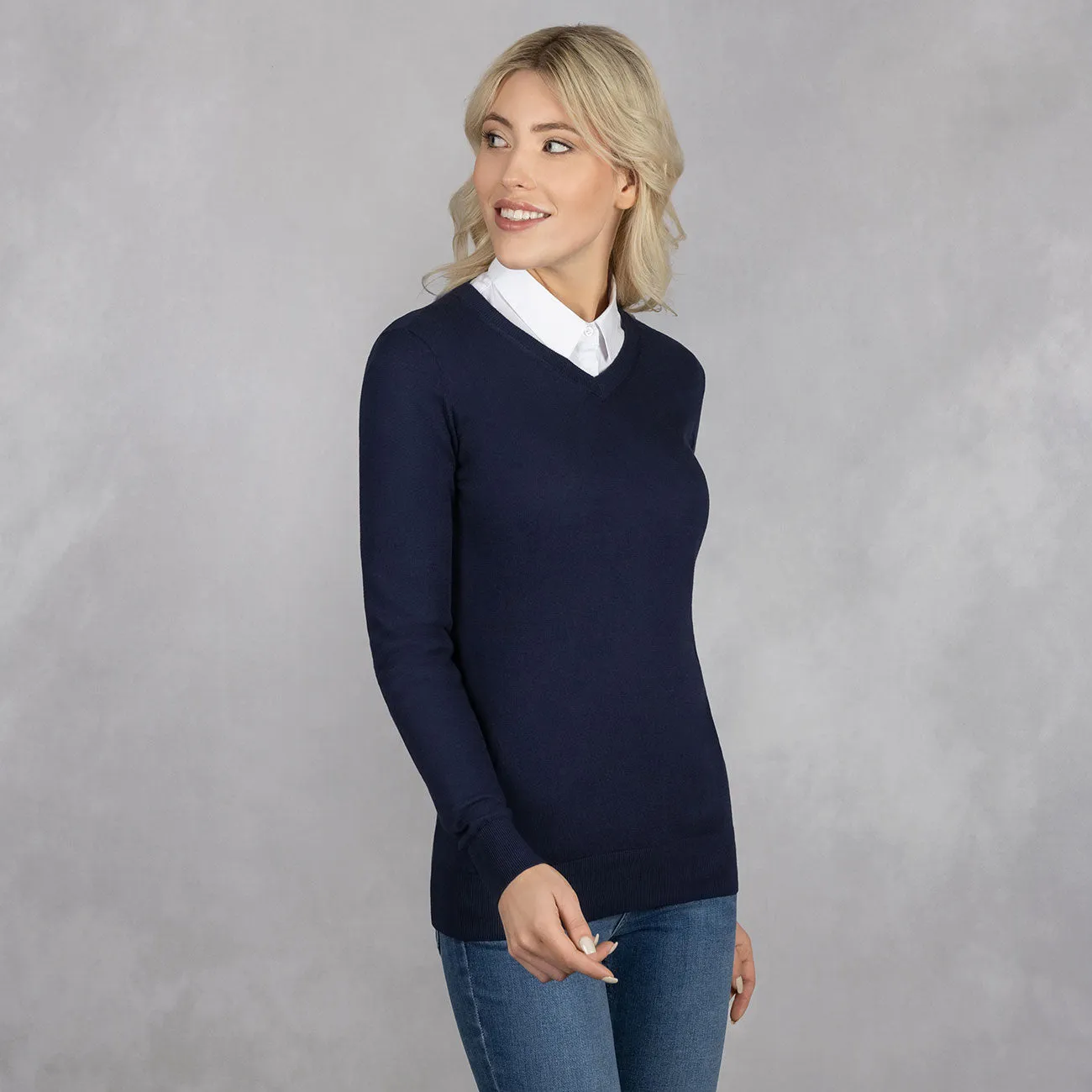 Cotton Pullover V-Neck Women