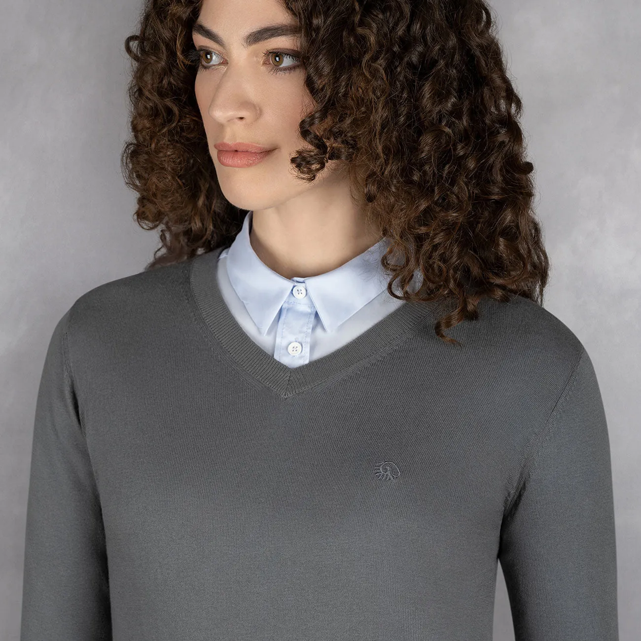 Cotton Pullover V-Neck Women