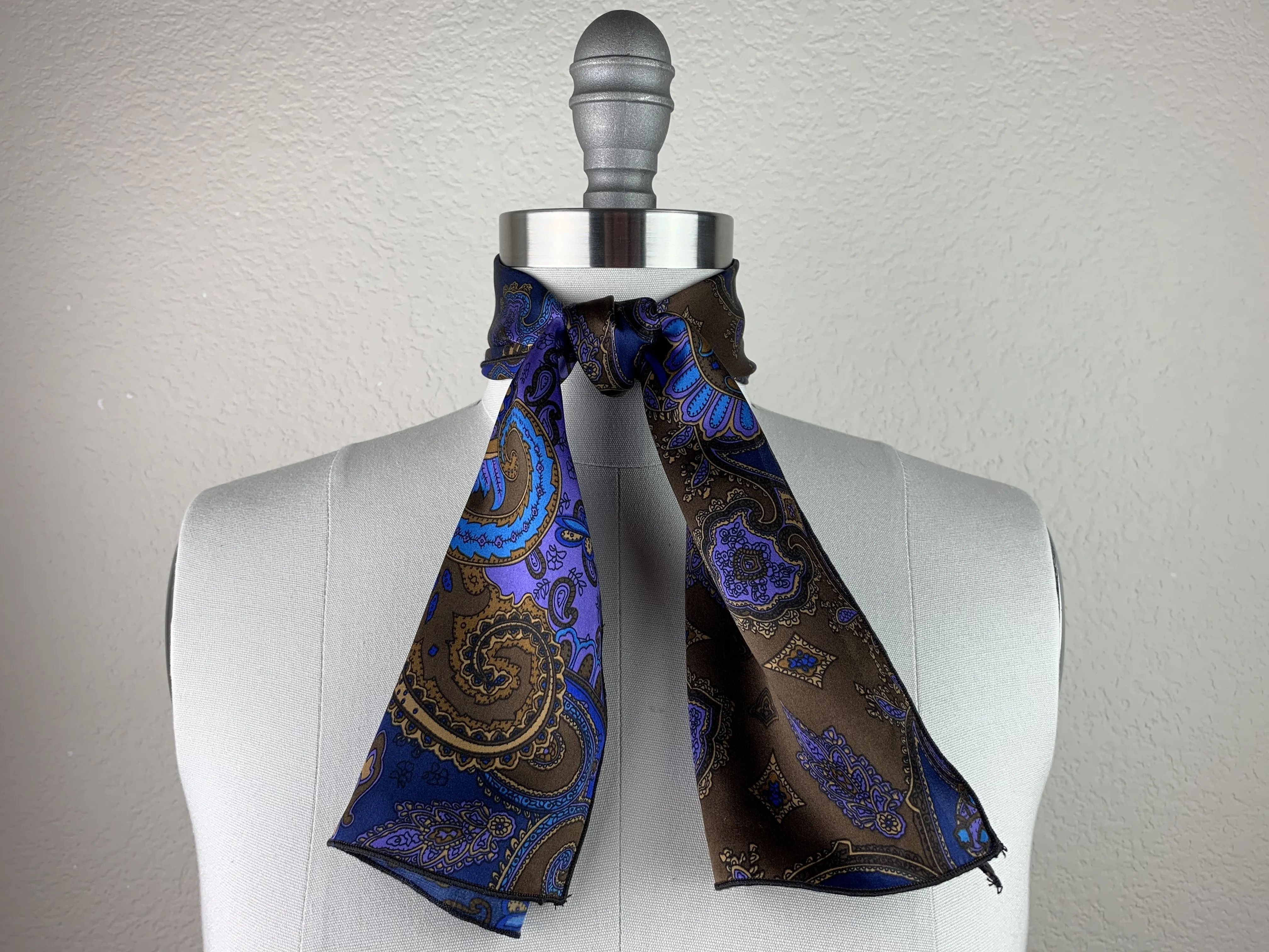 CR Chocolate & Royals Paisley Silk Scarf