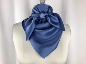 CR Steel Blue Silk Scarf