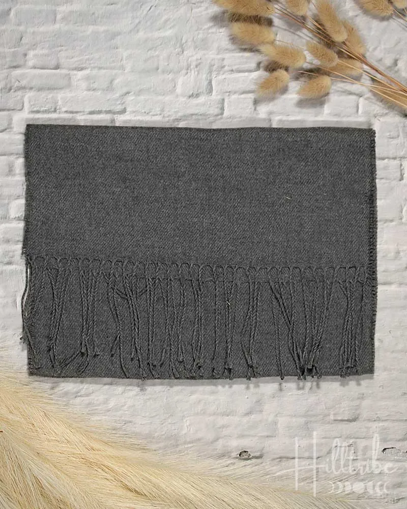 Dark Grey Plush Pashmina