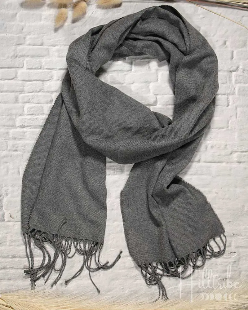 Dark Grey Plush Pashmina