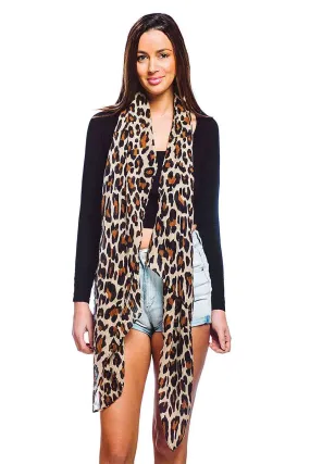 Designer Chiffon Trendy Leopard Print Scarf