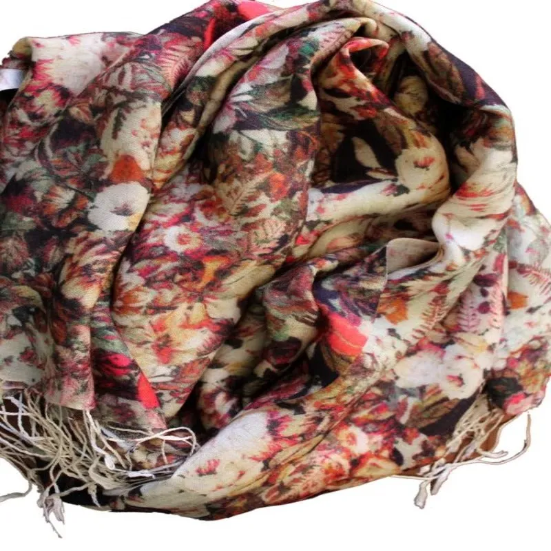 Designer Silk Scarf - Floral Pastel