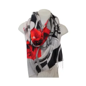 Designer Silk Scarf - Rose