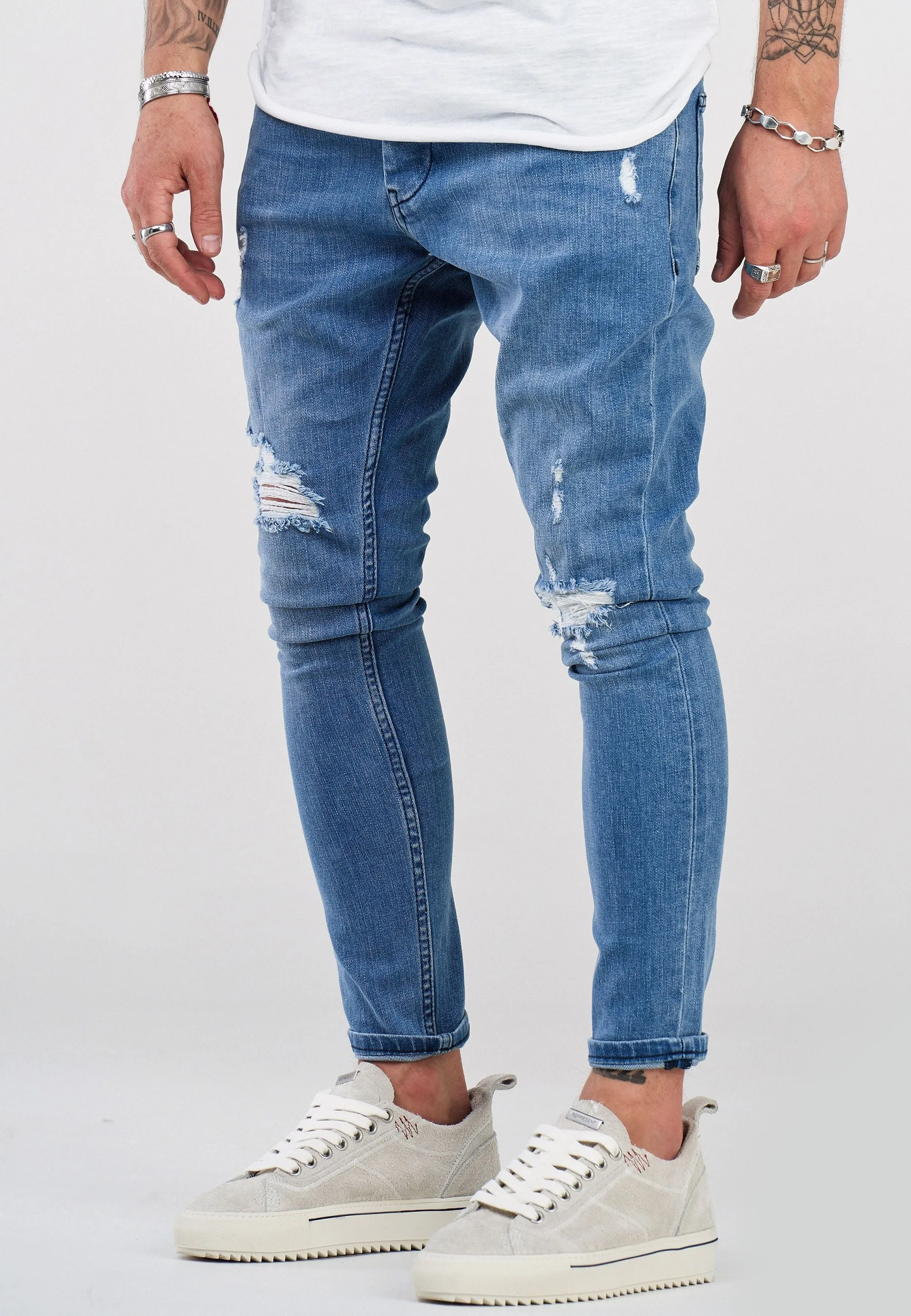 Destroyed Jeans Hellblau 3496